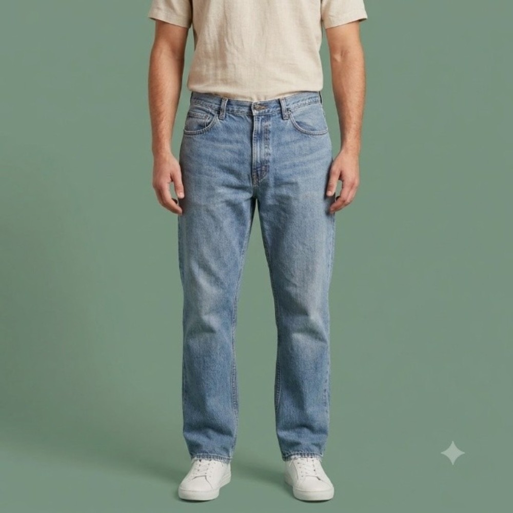 L.L. Bean Double L Relaxed Fit‎ Jeans Mens 34x32 Light Wash Denim OAAJ4 Read